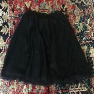Black tulle midi skirt